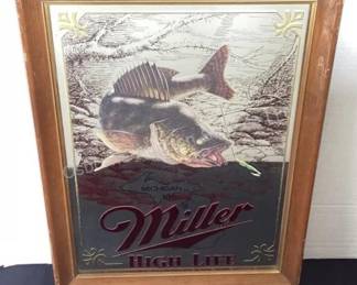 Miller High Life fish beer mirror