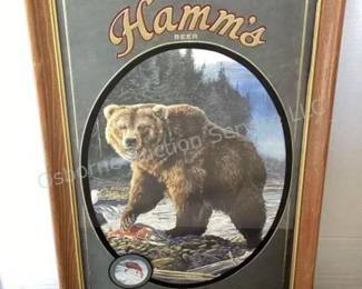 Hamm's bear beer mirror