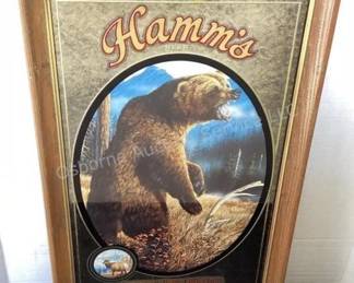 Hamm's grizzly bear beer mirror