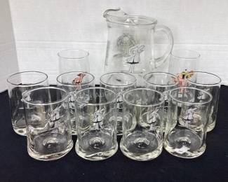 Grog pitcher & glasses
