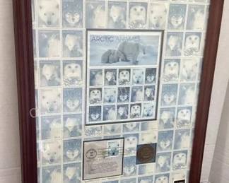 Arctic Animals framed stamp collection