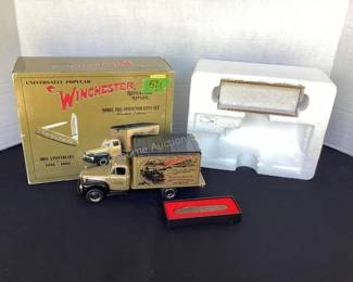 Winchester truck bank with knife