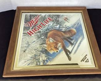 Miller High Life Sly Fox beer mirror