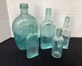 Collection of old glass bottles
