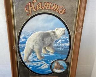 Hamm's polar bear beer mirror