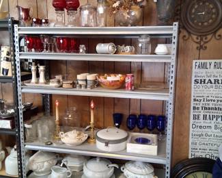 RJ Reynolds 1890 -1900 tobacco jar, Jeanette Glass, Hoosier Canister & Others