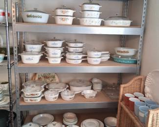 Pyrex Spice of Life, Pyrex Blue Corn Flower, Fire King, Corelle, cookware & Vintage Tins