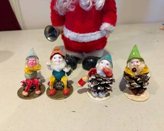 Pinecone vintage pipecleaner and felt  elves/gnomes