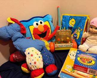 Happy Hoppers, Elmo, Big Bird, Crayons