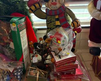 More ornaments, snowmen, Christmas cards, wreaths