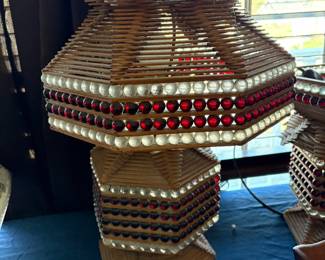Tramp folk art popsicle lamp