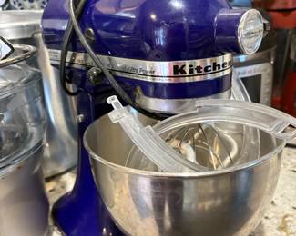 Kitchen Aid Cobalt Blue Mixer and attachments