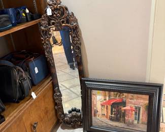 Wonderful rectangular roco style framed mirror,
