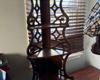 Antique Edwardian shelf/floor curio shelf - rare