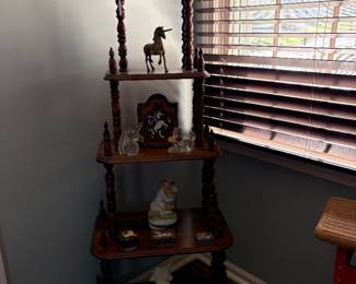 Beautiful 5 shelf curion stand with double turned posts