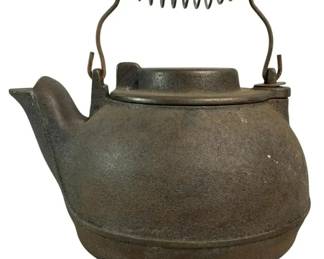 Wagner's 1891 Original Cast Iron Tea Kettle – Rustic Coil Handle – Vintage Cookware