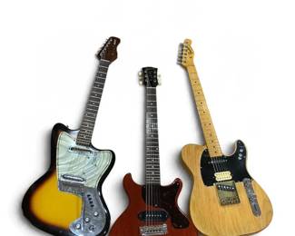 Vintage Fender Custom Telecaster, Gibson Les Paul & Coral Hornet Guitars – 3-Piece Lot with Cases