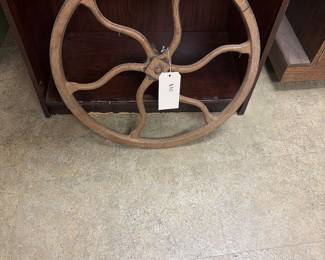 Antique metal wheel.