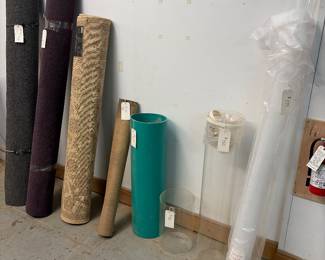 Rugs and plastic sheeting.