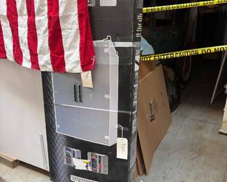 Coleman storage system and American flag.