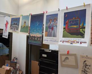 Shipping cases and more vintage Corn Hill arts Festival posters.