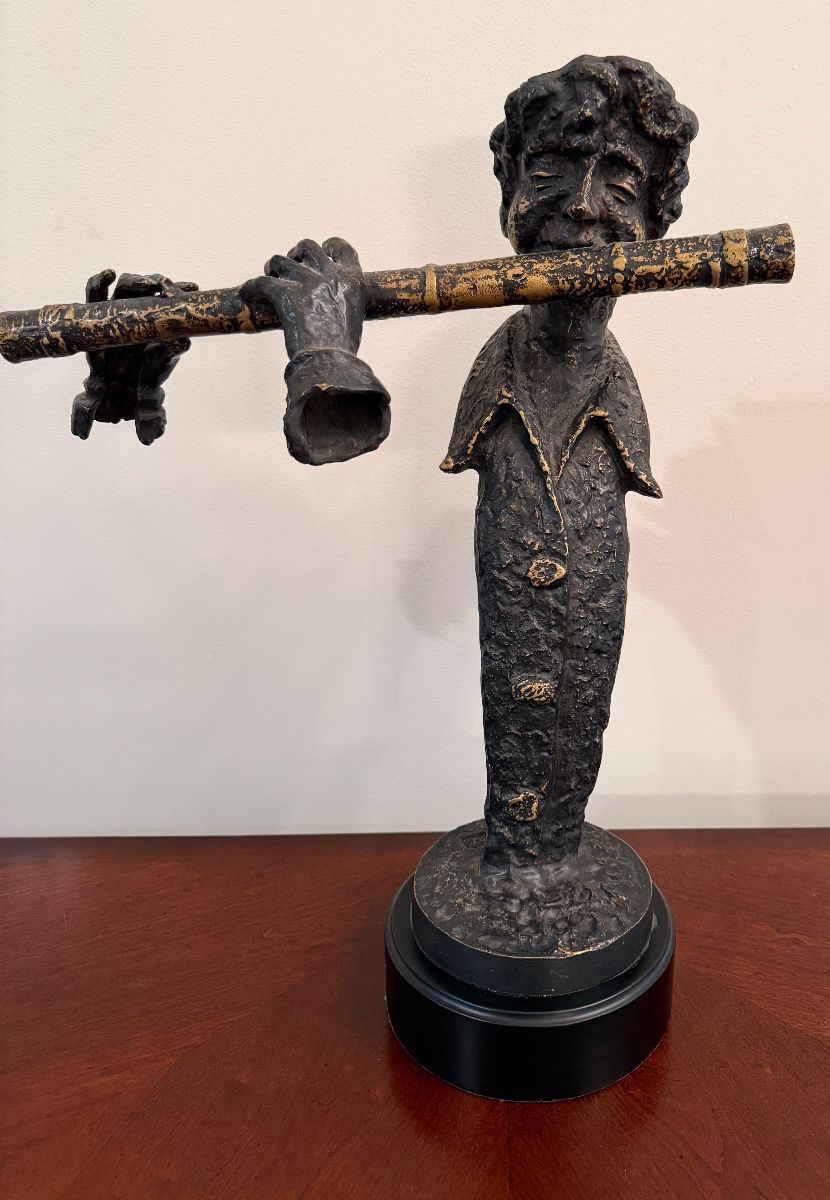 Pacific Art Harlequin Flute Player Statue