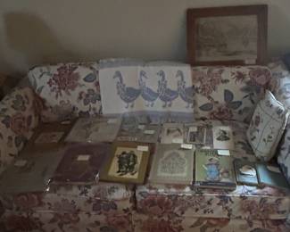 Vintage Couch and antique books
