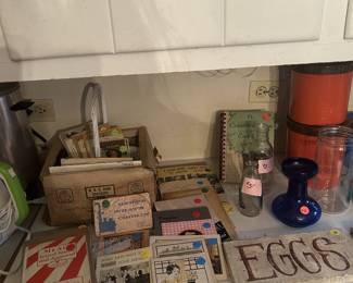 Antique kitchen ephemera. Multiple branded cookbooks