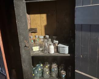 Antique glass bottles of all kinds.  Mason/Ball plus