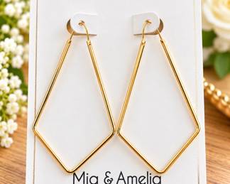 Mia  Amelia Gold Geometric Earrings