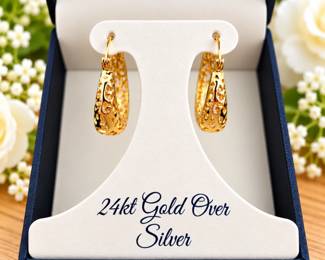 24kt Gold Over Silver Earrings