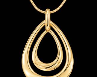 Gold double teardrop Necklace. Great Christmas Gifts - This is just a very small sampling of the jewelry we have for Sale!