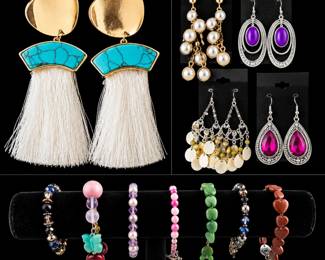 Vibrant Jewelry Collection of earrings and braclets. Beautiful gifts for Christmas.