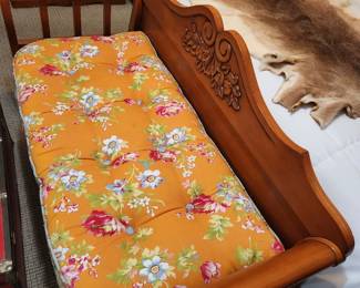 Wood bench at end of bed