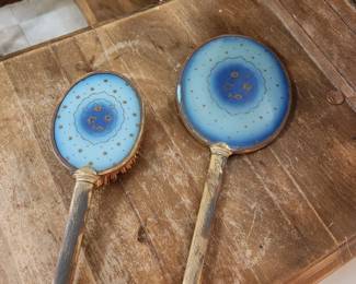 Vintage brush and mirror set