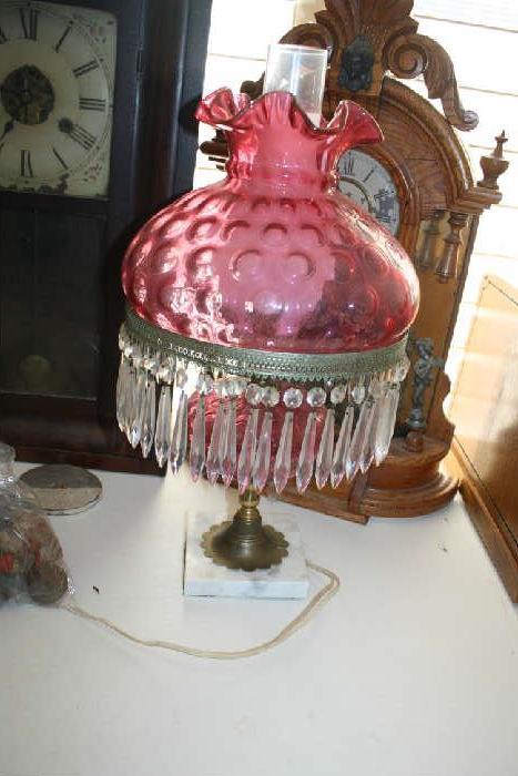 FENTON CRANBERRY TABLE LAMP