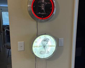 Ford Mustang and Shelby Cobra Lighted Clocks