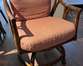 Rolling bamboo chair from 80s