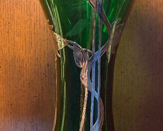 Unique Sterling overlay vase
