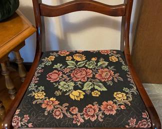 Mahogany needlepoint rocker