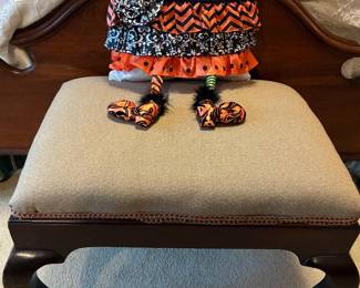 Mahogany clawfoot ottoman