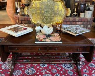 Leather top coffee table