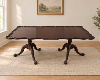 DOUBLE BASE MAHOGANY COFFEE TABLE