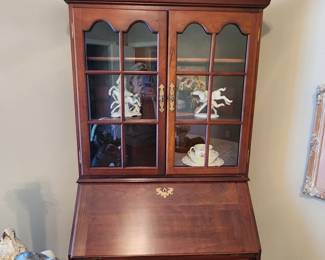 Slant front secretary and bookcase hutch