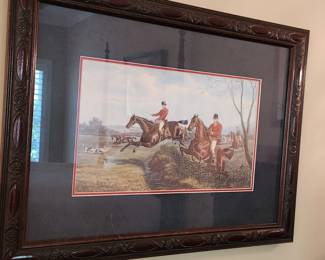 Hunting scene framed art print