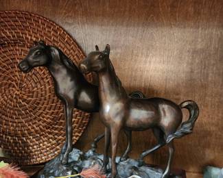 Brass equestrian figural