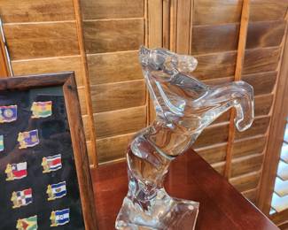 Daum France crystal horse statuette