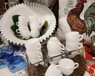 Hobnail milk glass collection