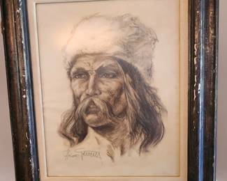 Charcoal frontiersman art
