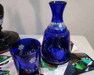 Cobalt cut to clear glass